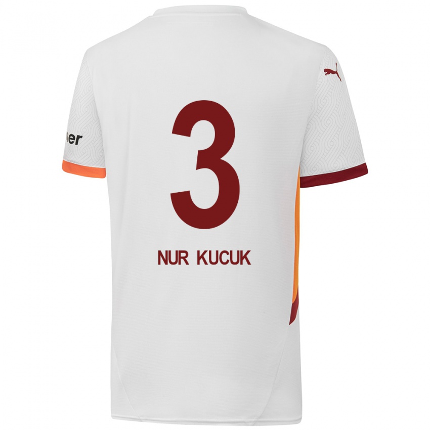 Niño Camiseta Rabia Nur Küçük #3 Blanco Amarillo Rojo 2ª Equipación 2024/25 La Camisa Argentina