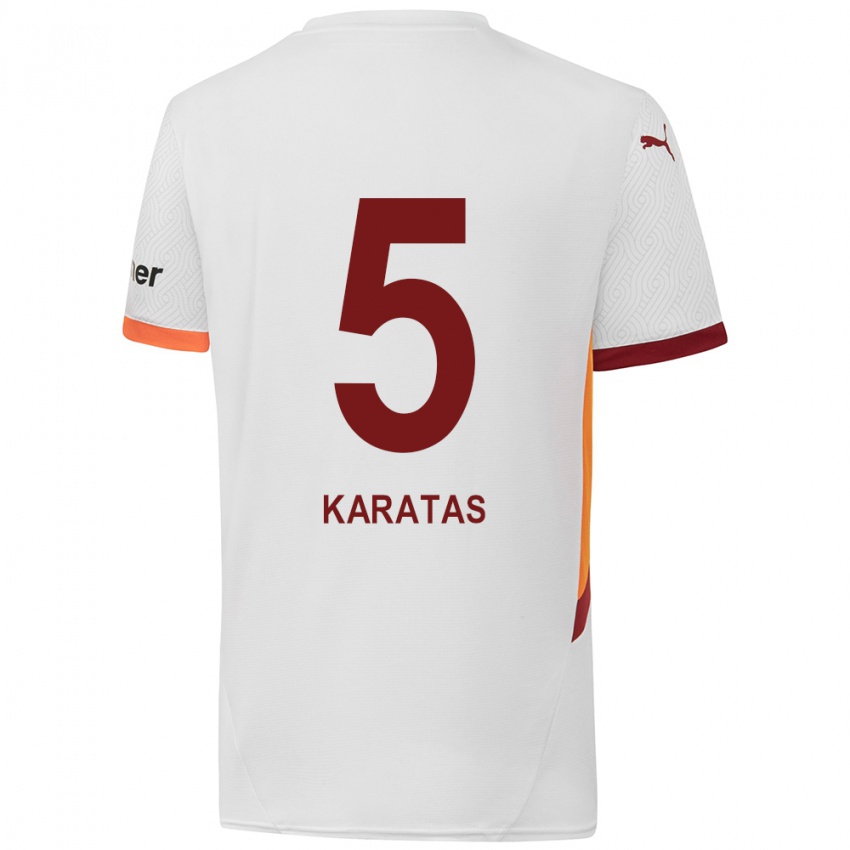 Niño Camiseta Eda Karataş #5 Blanco Amarillo Rojo 2ª Equipación 2024/25 La Camisa Argentina