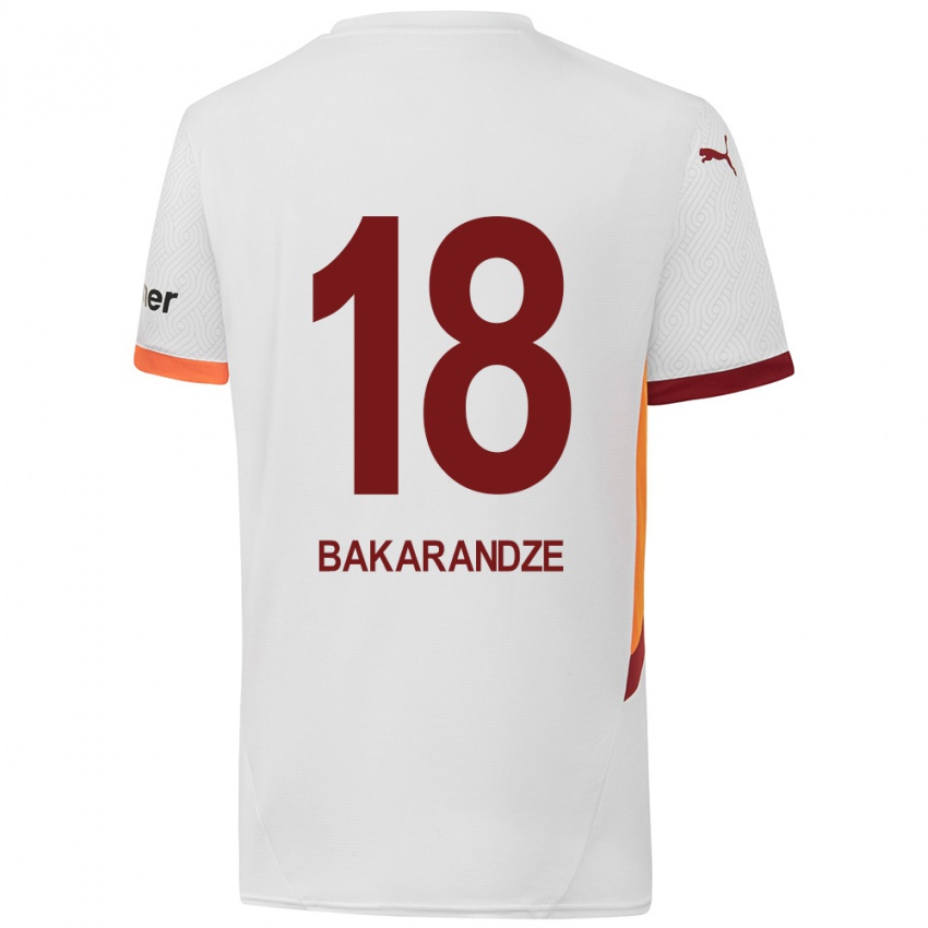 Niño Camiseta Kristina Bakarandze #18 Blanco Amarillo Rojo 2ª Equipación 2024/25 La Camisa Argentina