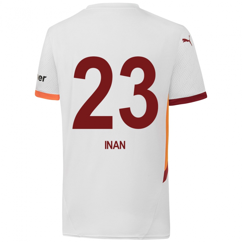 Niño Camiseta Müge İnan #23 Blanco Amarillo Rojo 2ª Equipación 2024/25 La Camisa Argentina