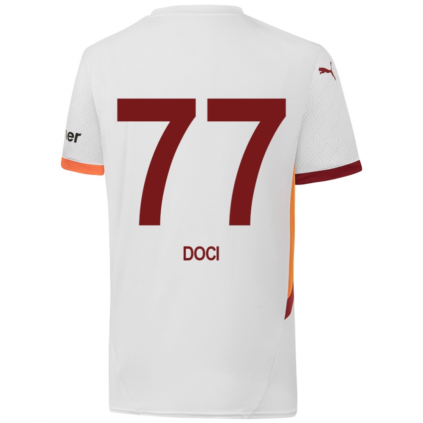 Niño Camiseta Megi Doci #77 Blanco Amarillo Rojo 2ª Equipación 2024/25 La Camisa Argentina