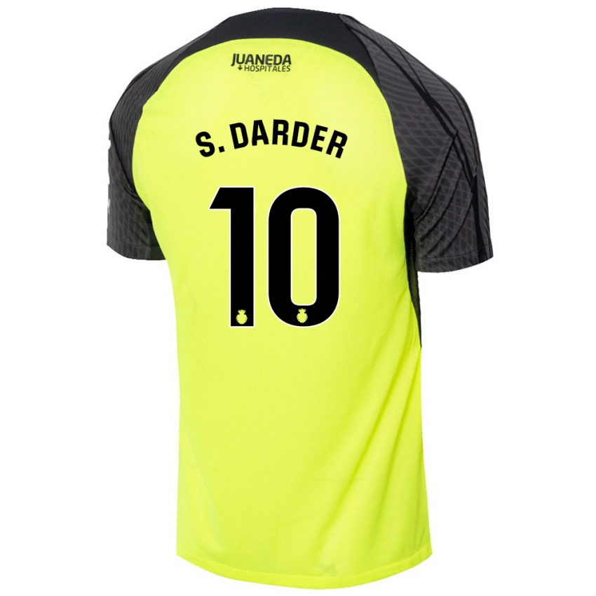 Niño Camiseta Sergi Darder #10 Verde Fluorescente Negro 2ª Equipación 2024/25 La Camisa Argentina