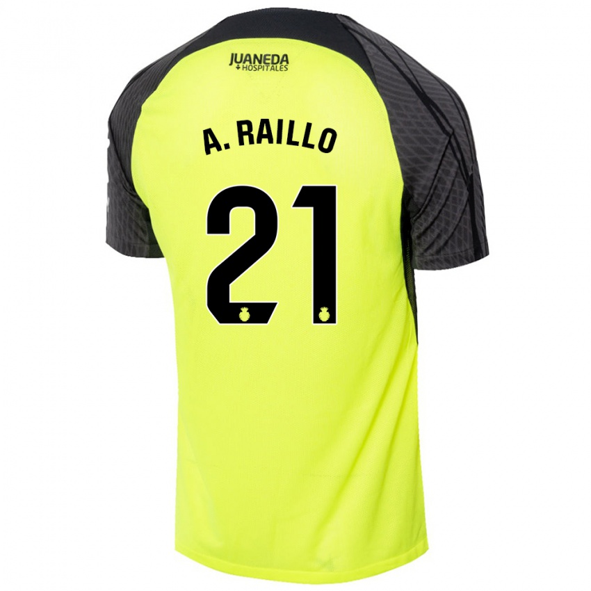 Niño Camiseta Antonio Raíllo #21 Verde Fluorescente Negro 2ª Equipación 2024/25 La Camisa Argentina