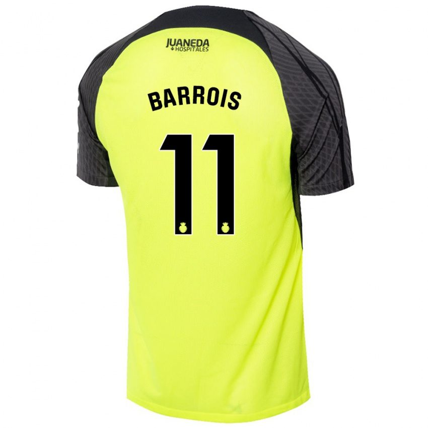 Niño Camiseta Eliott Barrois #11 Verde Fluorescente Negro 2ª Equipación 2024/25 La Camisa Argentina