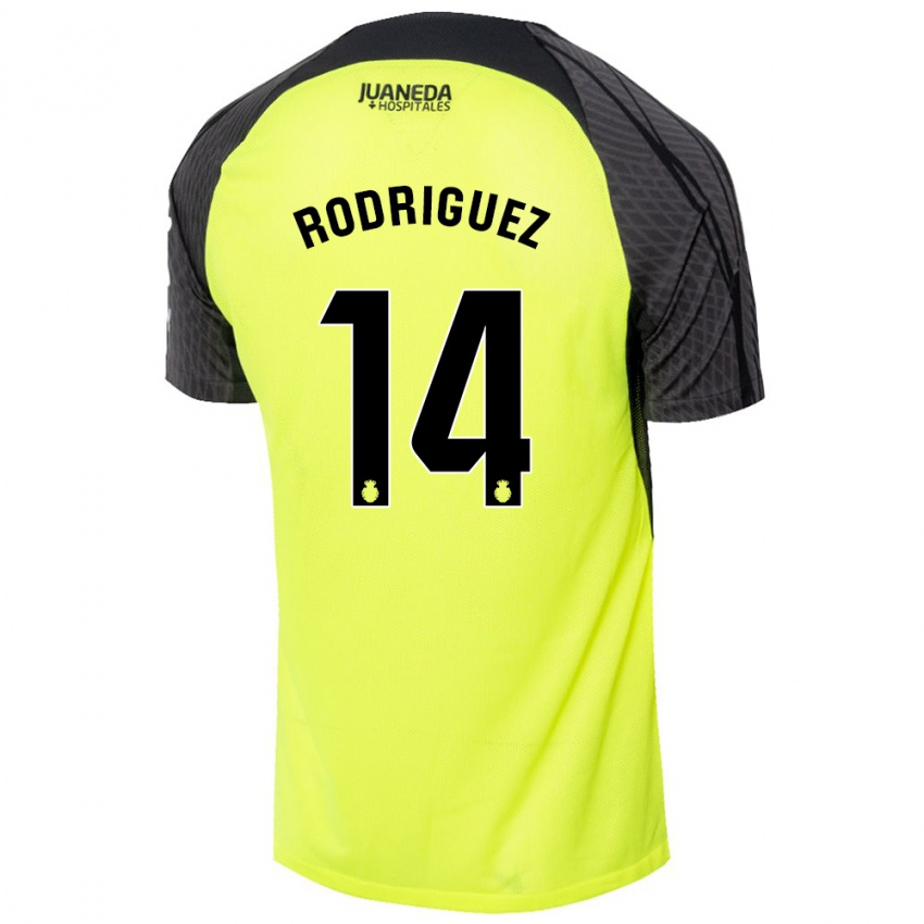 Niño Camiseta Diego Rodríguez #14 Verde Fluorescente Negro 2ª Equipación 2024/25 La Camisa Argentina