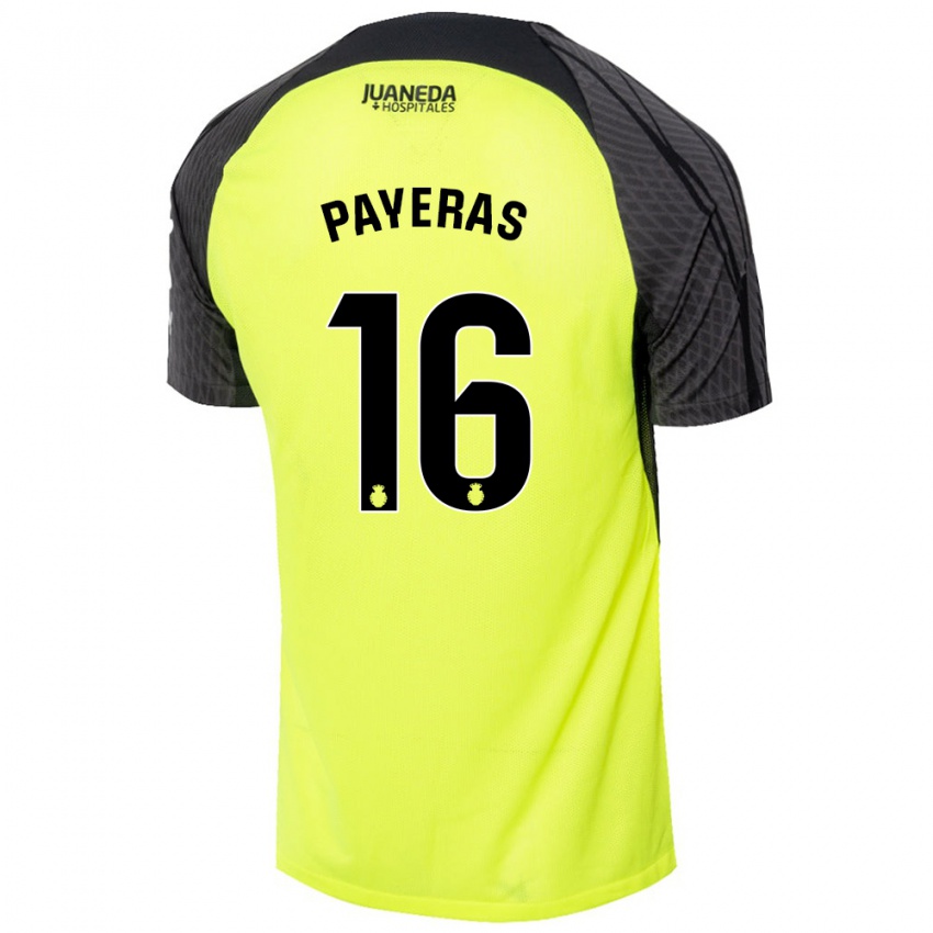 Niño Camiseta Martí Payeras #16 Verde Fluorescente Negro 2ª Equipación 2024/25 La Camisa Argentina