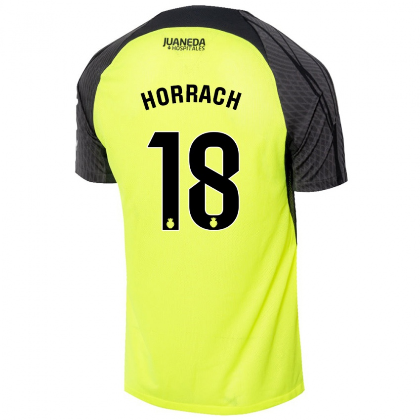 Niño Camiseta Barto Horrach #18 Verde Fluorescente Negro 2ª Equipación 2024/25 La Camisa Argentina