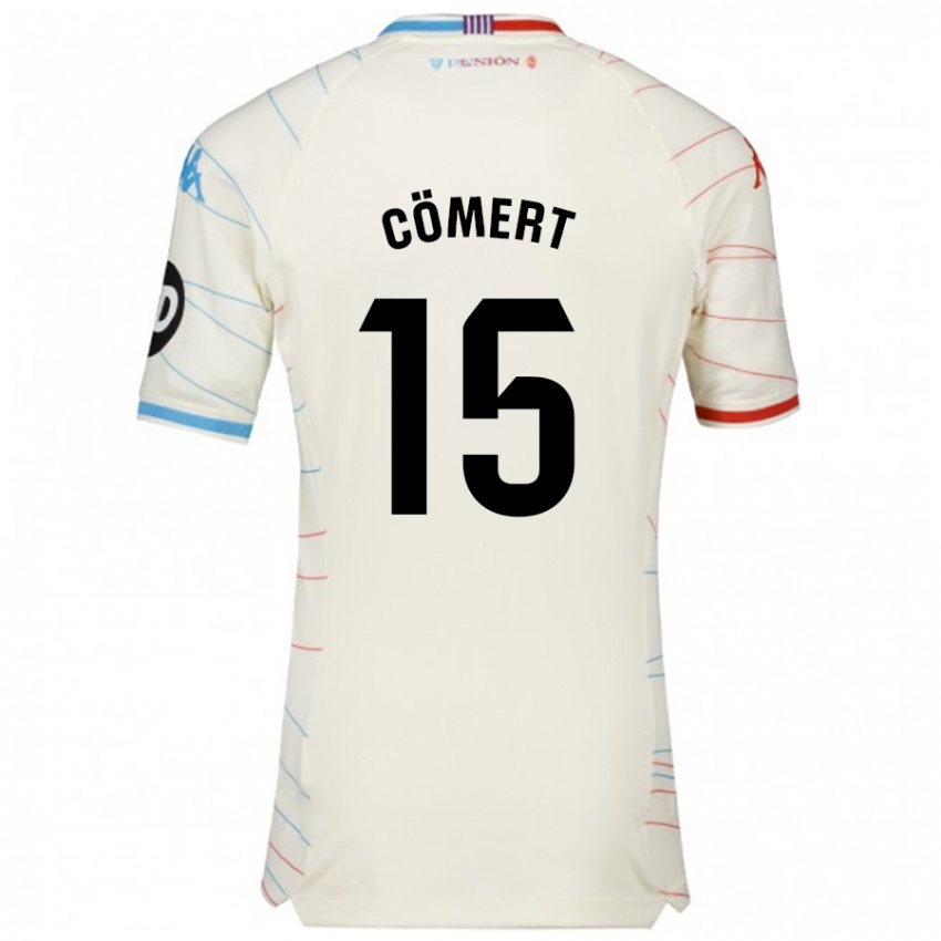 Niño Camiseta Eray Cömert #15 Blanco Rojo Azul 2ª Equipación 2024/25 La Camisa Argentina