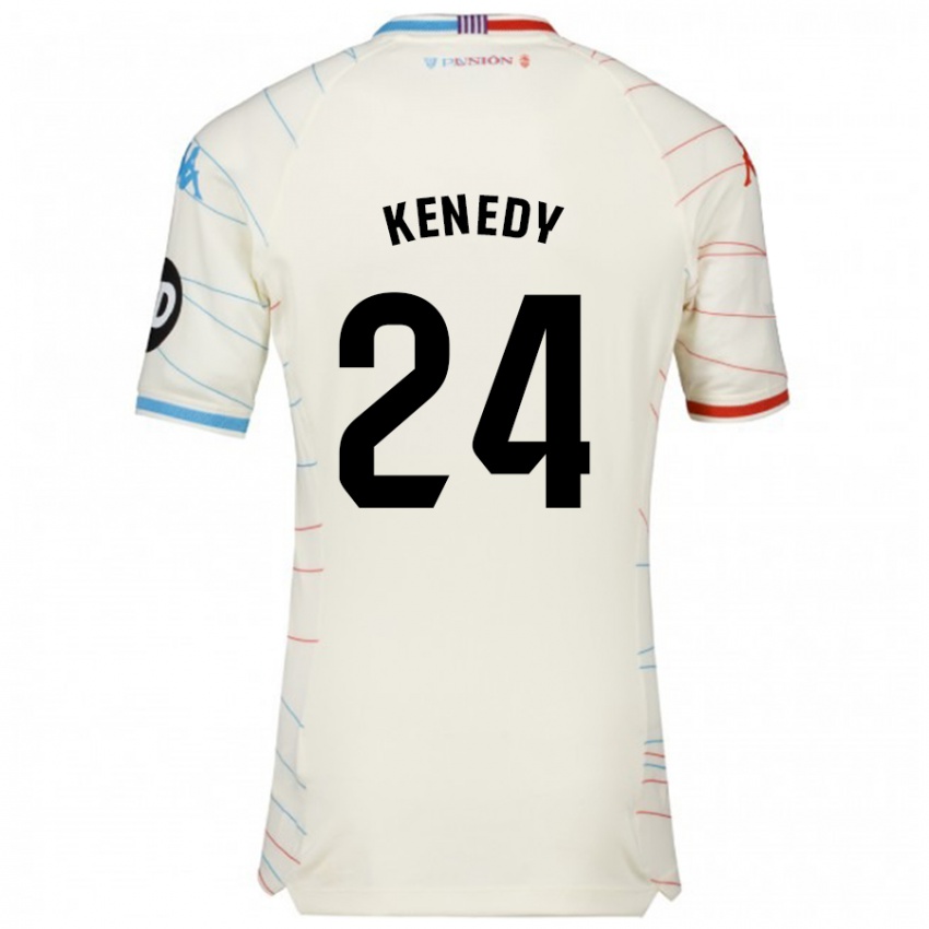 Niño Camiseta Kenedy #24 Blanco Rojo Azul 2ª Equipación 2024/25 La Camisa Argentina