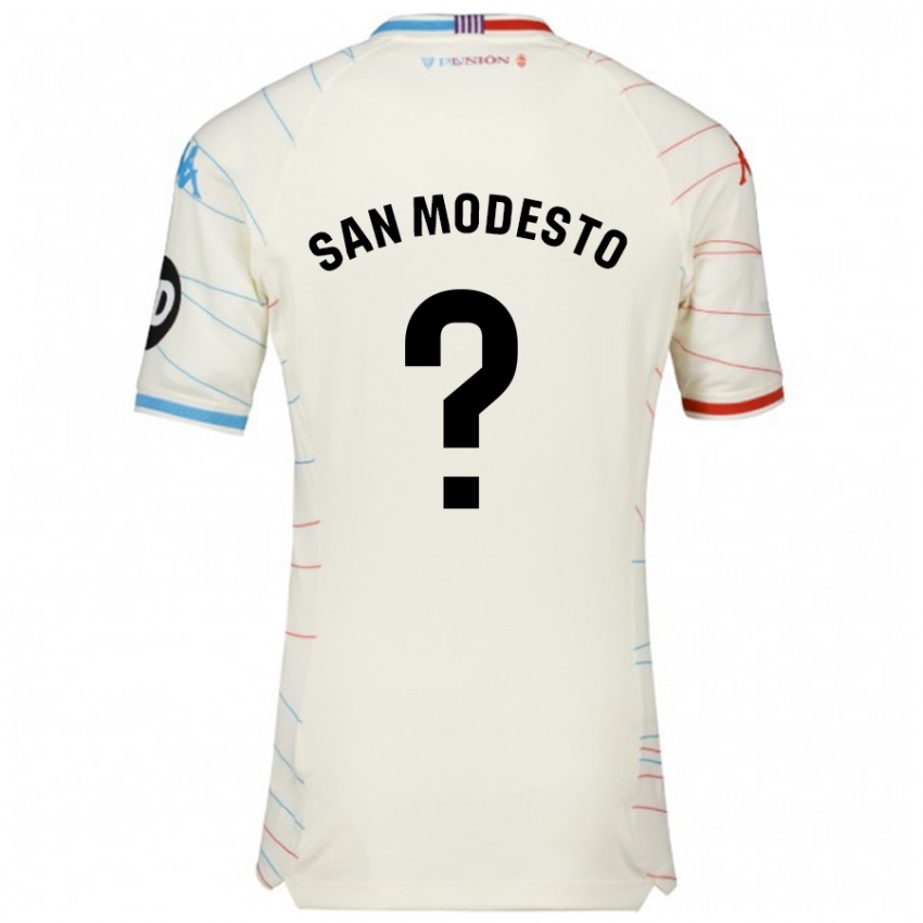 Niño Camiseta Hugo San Modesto #0 Blanco Rojo Azul 2ª Equipación 2024/25 La Camisa Argentina