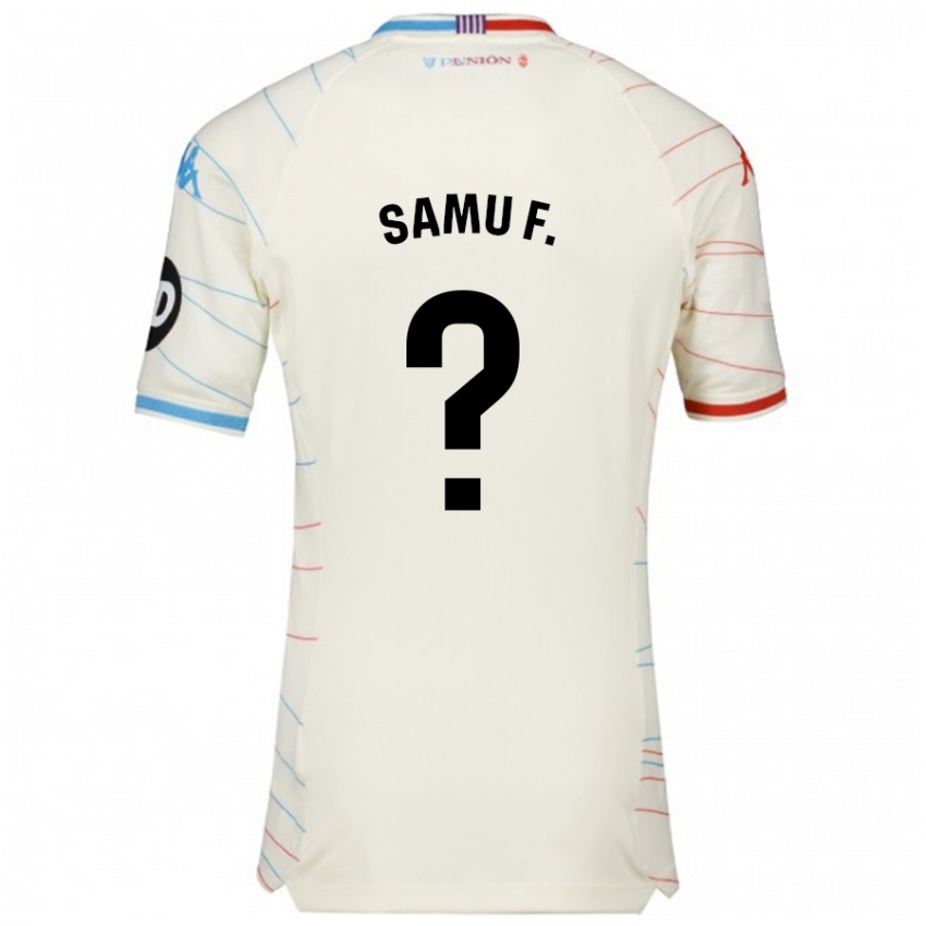 Niño Camiseta Samu Fernández #0 Blanco Rojo Azul 2ª Equipación 2024/25 La Camisa Argentina