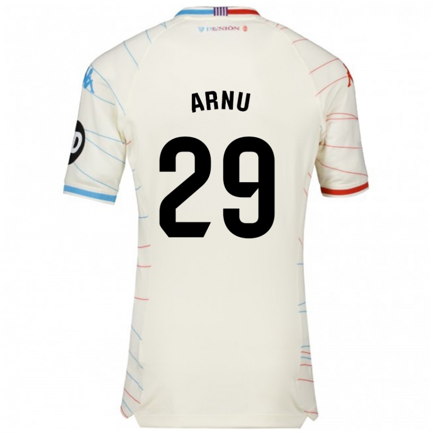 Niño Camiseta Adrián Arnu #29 Blanco Rojo Azul 2ª Equipación 2024/25 La Camisa Argentina