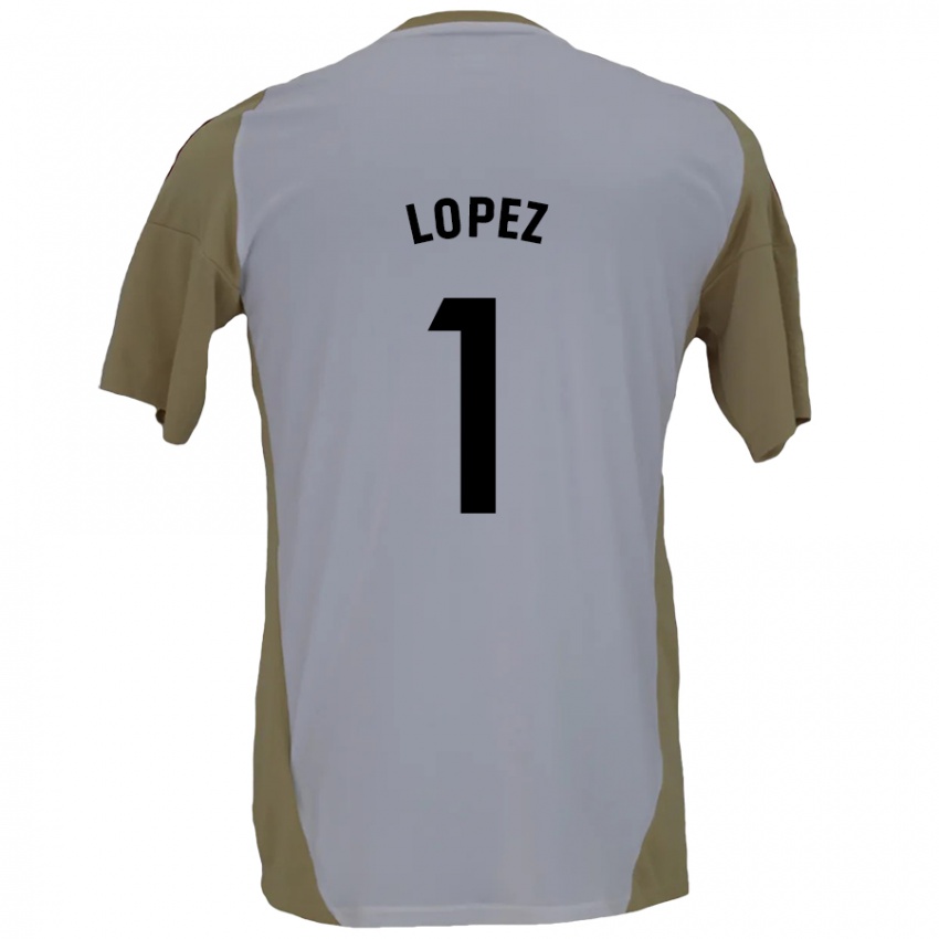 Niño Camiseta Luis López #1 Marrón Blanco 2ª Equipación 2024/25 La Camisa Argentina