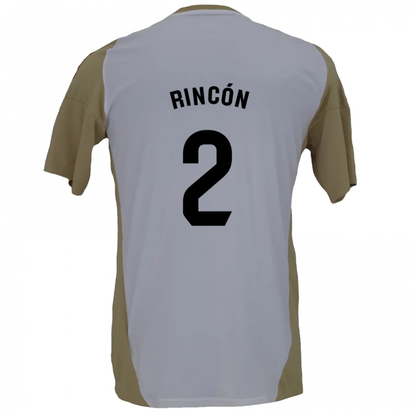 Niño Camiseta Hugo Rincón #2 Marrón Blanco 2ª Equipación 2024/25 La Camisa Argentina