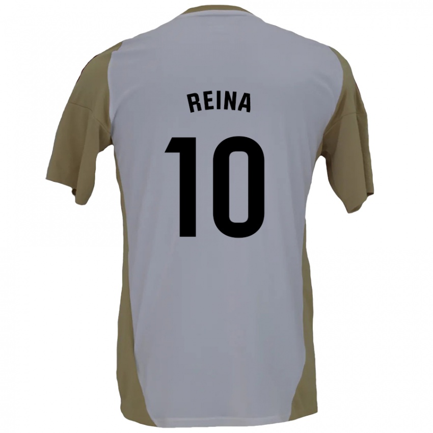 Niño Camiseta Alberto Reina #10 Marrón Blanco 2ª Equipación 2024/25 La Camisa Argentina