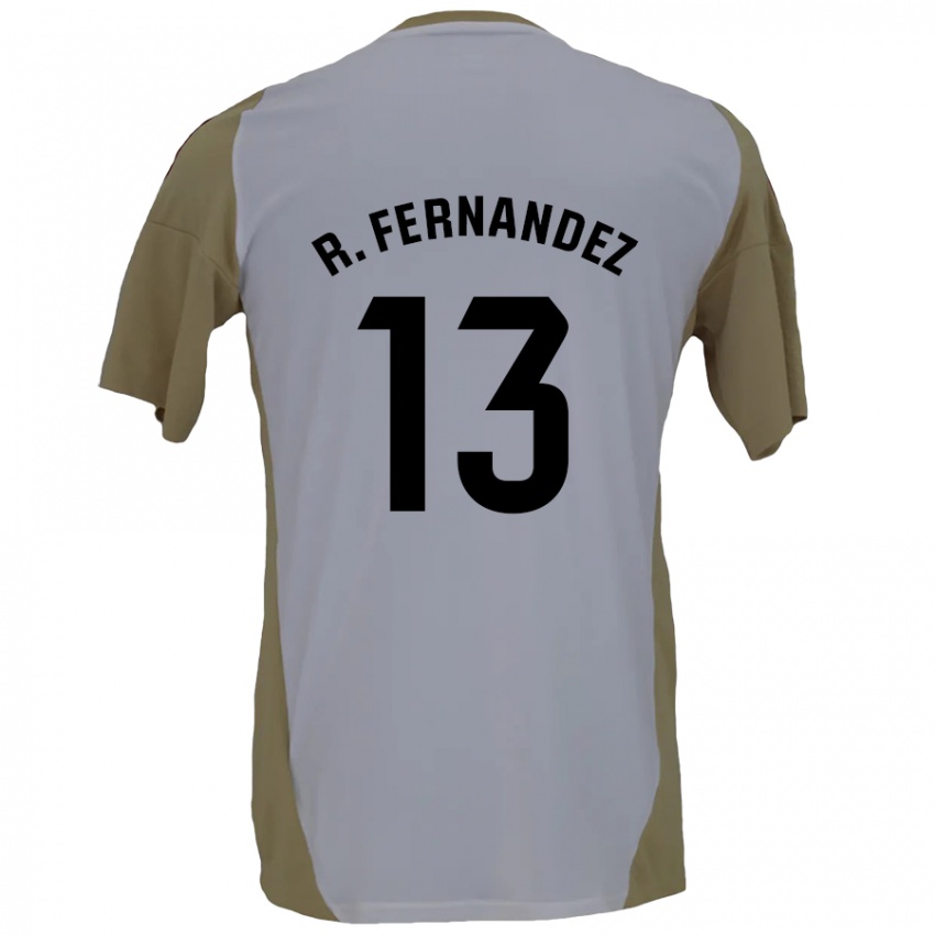 Niño Camiseta Raúl Fernández #13 Marrón Blanco 2ª Equipación 2024/25 La Camisa Argentina