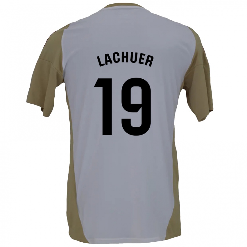 Niño Camiseta Mathis Lachuer #19 Marrón Blanco 2ª Equipación 2024/25 La Camisa Argentina