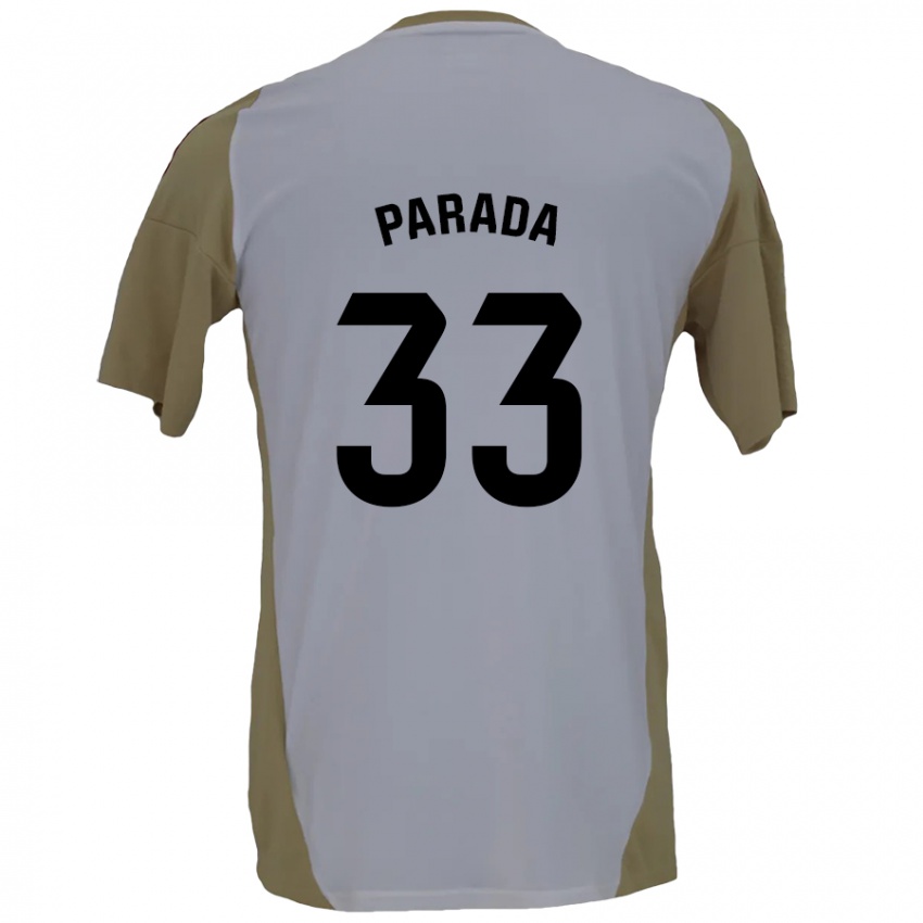 Niño Camiseta Victor Parada #33 Marrón Blanco 2ª Equipación 2024/25 La Camisa Argentina