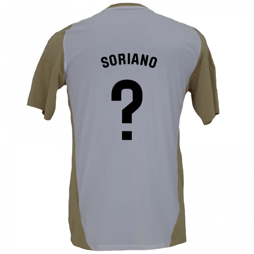 Niño Camiseta Adrián Soriano #0 Marrón Blanco 2ª Equipación 2024/25 La Camisa Argentina