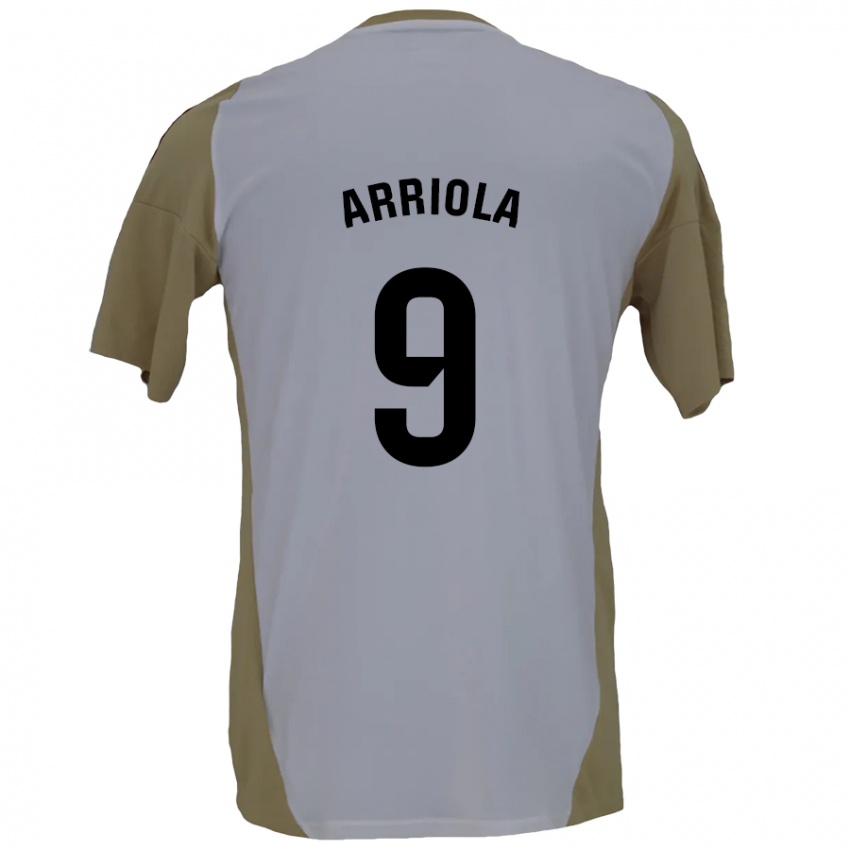 Niño Camiseta Marcos Arriola #9 Marrón Blanco 2ª Equipación 2024/25 La Camisa Argentina