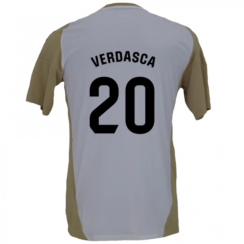 Niño Camiseta Diogo Verdasca #20 Marrón Blanco 2ª Equipación 2024/25 La Camisa Argentina