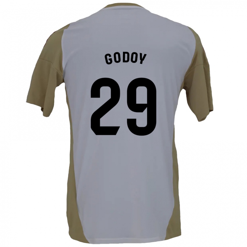 Niño Camiseta Alan Godoy #29 Marrón Blanco 2ª Equipación 2024/25 La Camisa Argentina