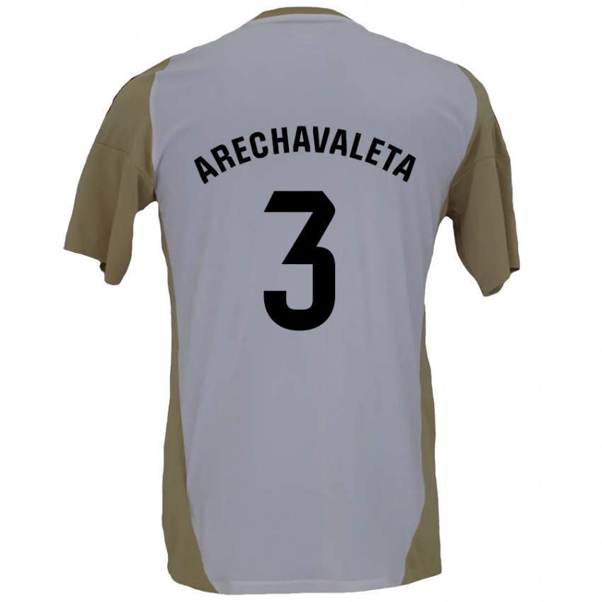 Niño Camiseta Jorge Arechavaleta #3 Marrón Blanco 2ª Equipación 2024/25 La Camisa Argentina