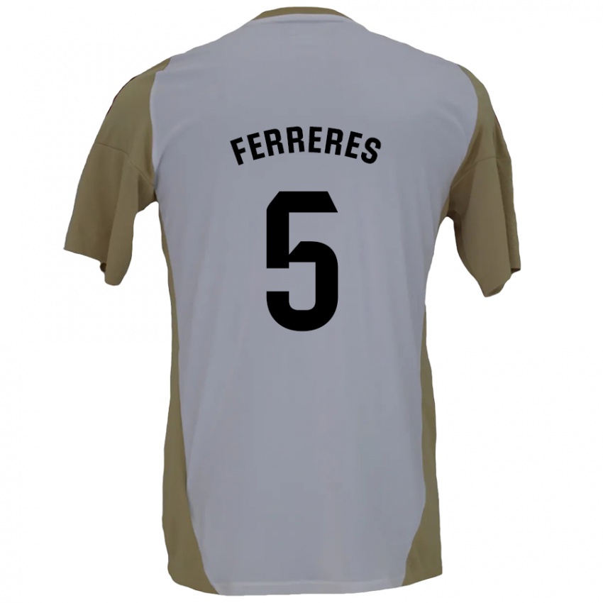 Niño Camiseta Manolo Ferreres #5 Marrón Blanco 2ª Equipación 2024/25 La Camisa Argentina