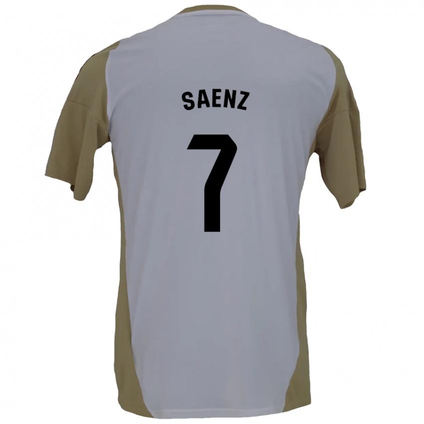 Niño Camiseta Raúl Sáenz #7 Marrón Blanco 2ª Equipación 2024/25 La Camisa Argentina