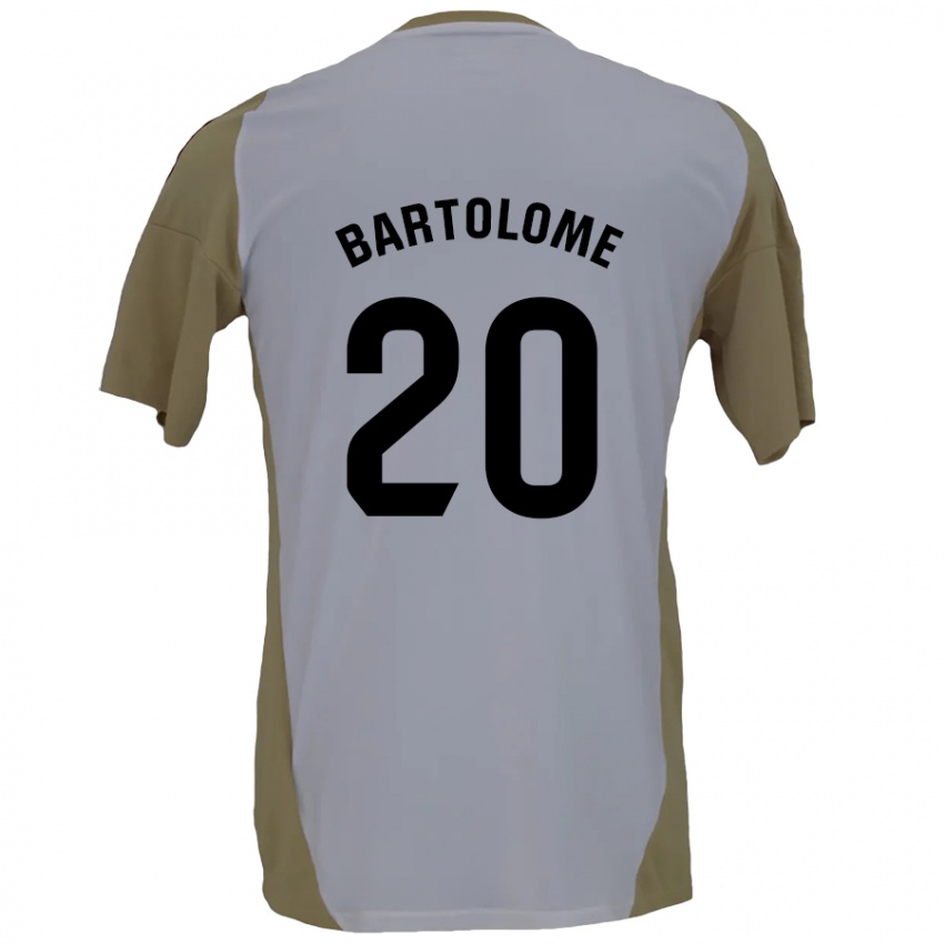 Niño Camiseta Diego Bartolomé #20 Marrón Blanco 2ª Equipación 2024/25 La Camisa Argentina