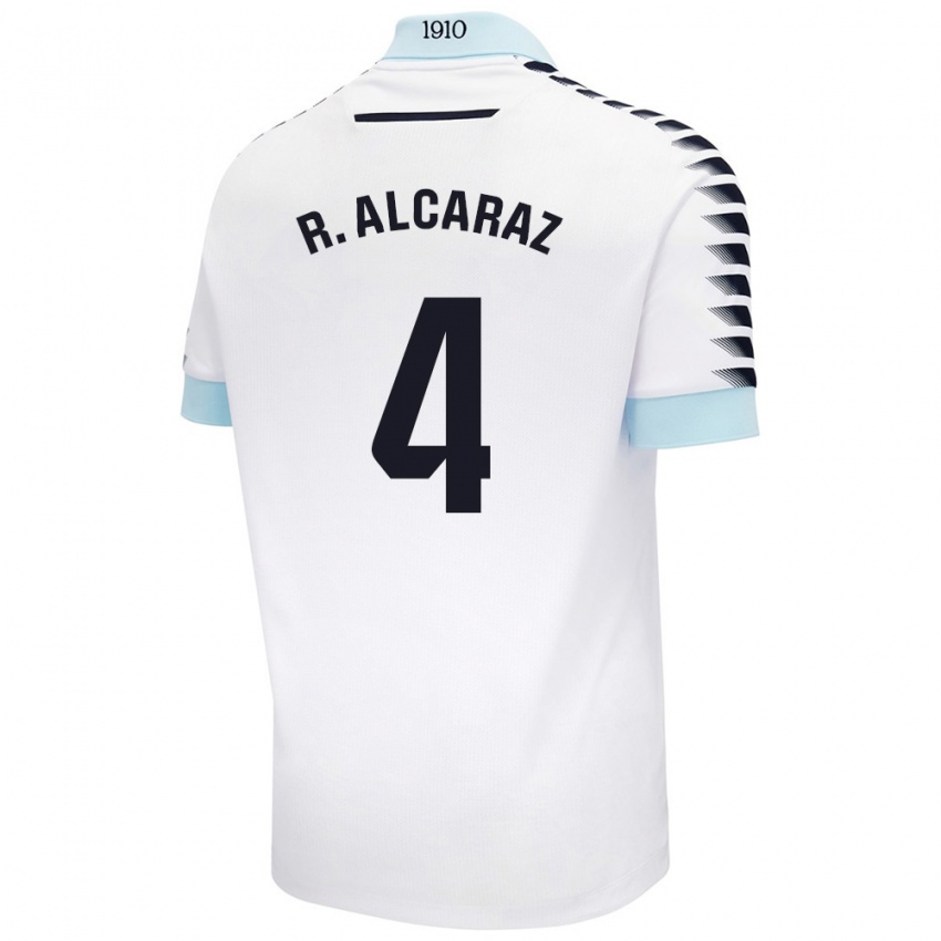 Niño Camiseta Rubén Alcaraz #4 Blanco Azul 2ª Equipación 2024/25 La Camisa Argentina