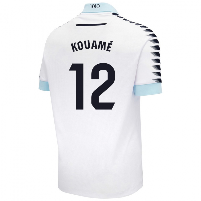 Niño Camiseta Rominigue Kouamé #12 Blanco Azul 2ª Equipación 2024/25 La Camisa Argentina