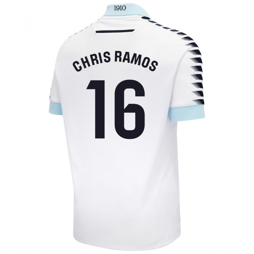 Niño Camiseta Chris Ramos #16 Blanco Azul 2ª Equipación 2024/25 La Camisa Argentina