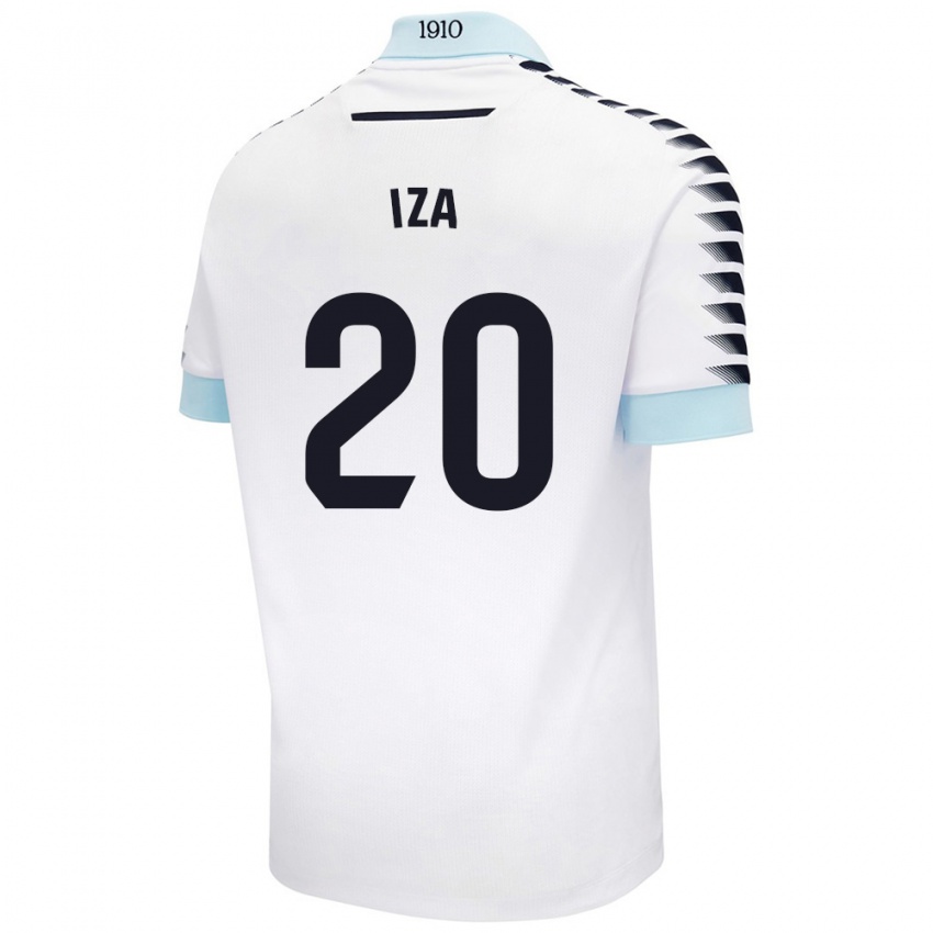 Niño Camiseta Iza Carcelén #20 Blanco Azul 2ª Equipación 2024/25 La Camisa Argentina