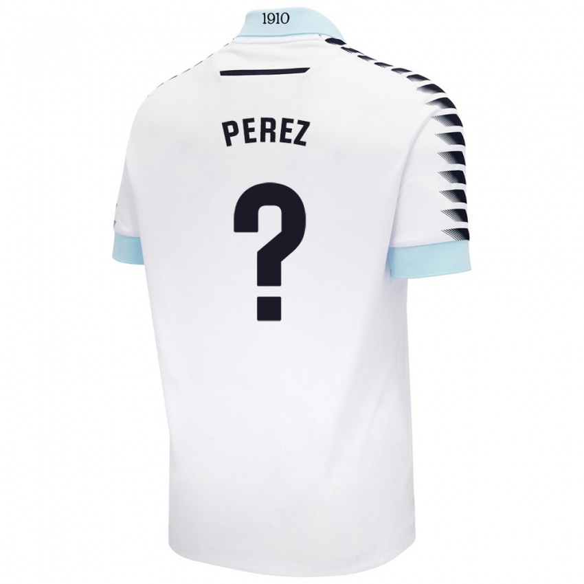 Niño Camiseta Ángel Pérez #0 Blanco Azul 2ª Equipación 2024/25 La Camisa Argentina