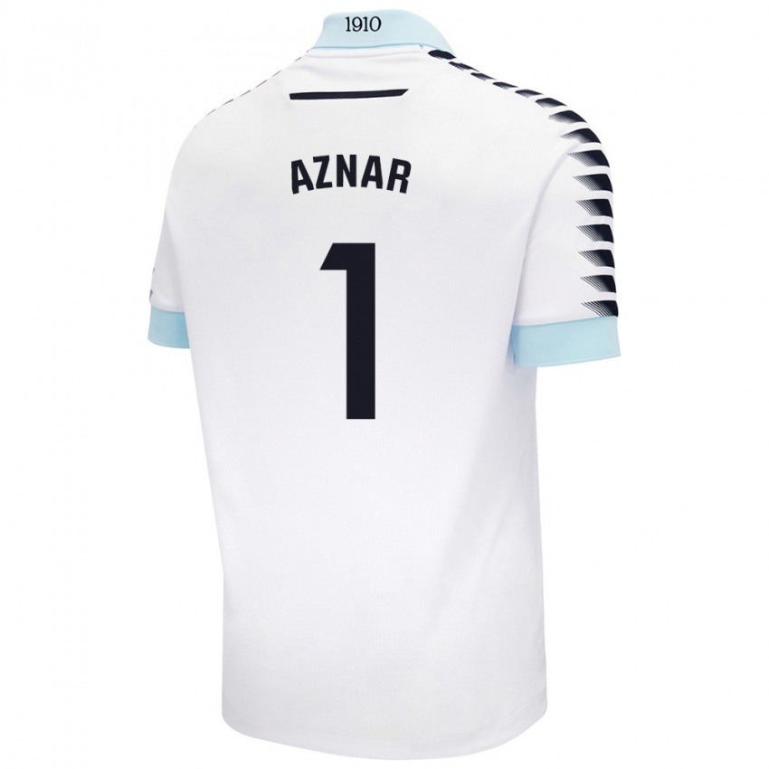 Niño Camiseta Victor Aznar #1 Blanco Azul 2ª Equipación 2024/25 La Camisa Argentina