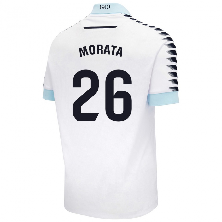 Niño Camiseta Álex Morata #26 Blanco Azul 2ª Equipación 2024/25 La Camisa Argentina