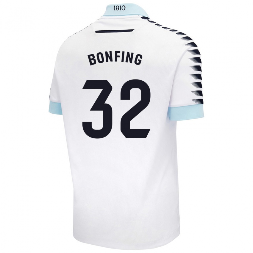 Niño Camiseta Boubacar Bonfing #32 Blanco Azul 2ª Equipación 2024/25 La Camisa Argentina