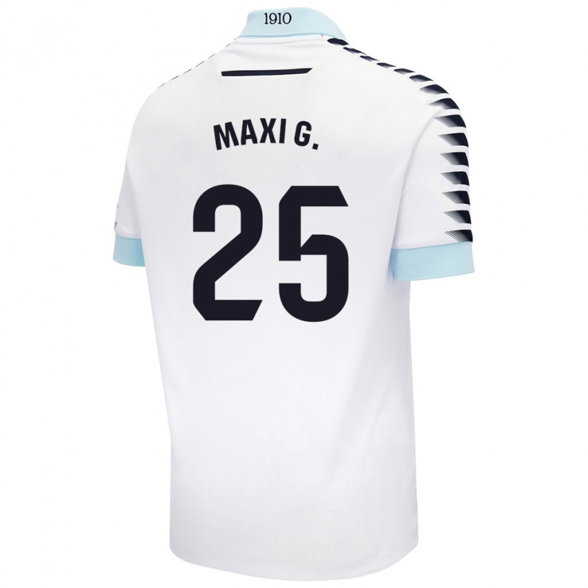 Niño Camiseta Maxi Gómez #25 Blanco Azul 2ª Equipación 2024/25 La Camisa Argentina