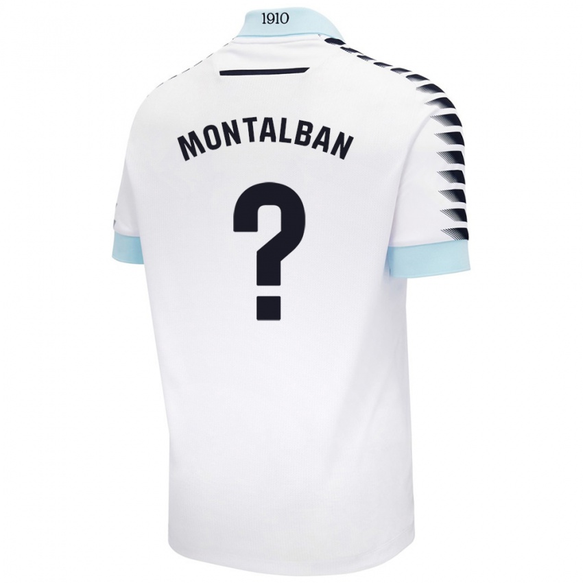 Niño Camiseta Sergio Montalbán #0 Blanco Azul 2ª Equipación 2024/25 La Camisa Argentina