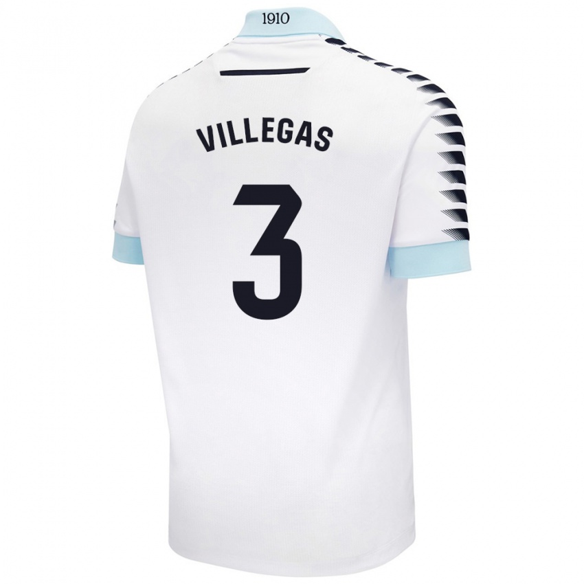 Niño Camiseta Virginia Villegas Rico #3 Blanco Azul 2ª Equipación 2024/25 La Camisa Argentina