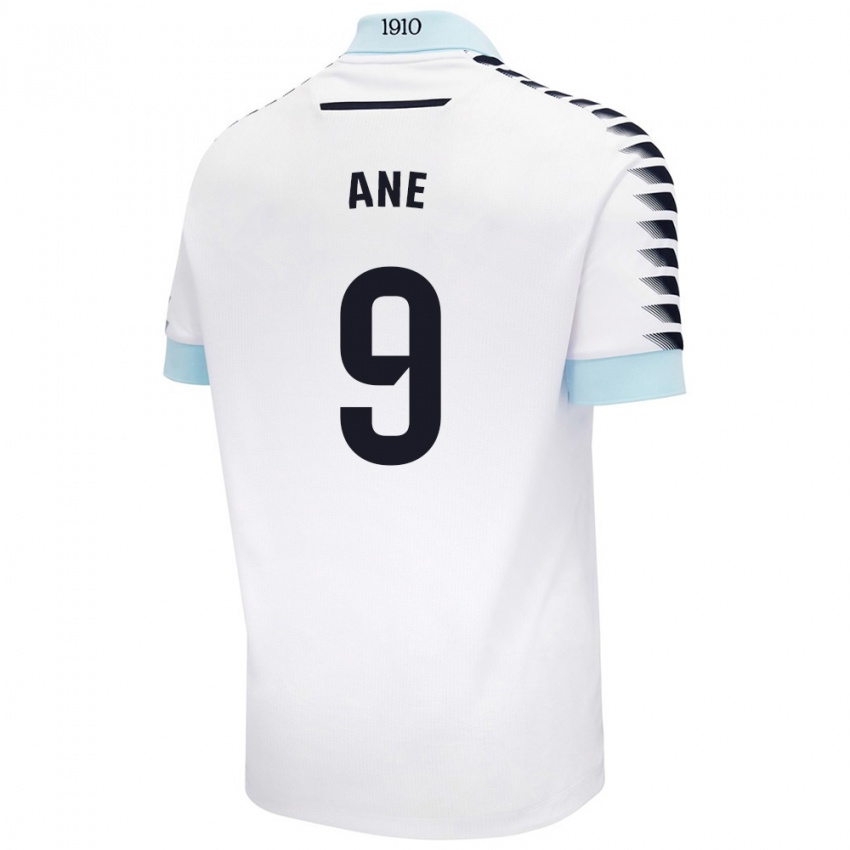 Niño Camiseta Ane López De Heredia Alcelay #9 Blanco Azul 2ª Equipación 2024/25 La Camisa Argentina