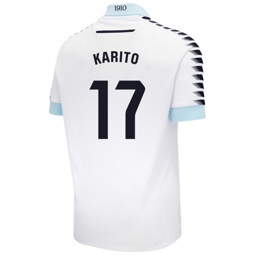 Niño Camiseta Carolina De Los Santos Mellado #17 Blanco Azul 2ª Equipación 2024/25 La Camisa Argentina