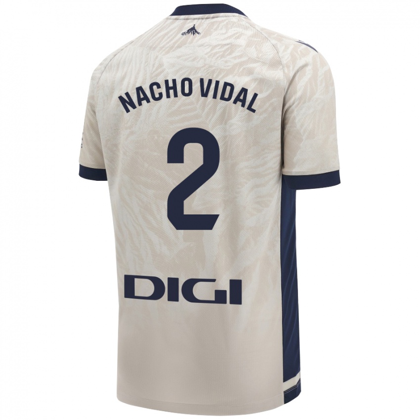 Niño Camiseta Nacho Vidal #2 Gris Claro 2ª Equipación 2024/25 La Camisa Argentina