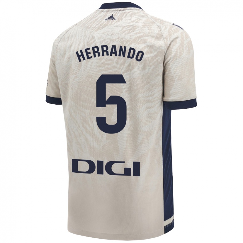 Niño Camiseta Jorge Herrando #5 Gris Claro 2ª Equipación 2024/25 La Camisa Argentina