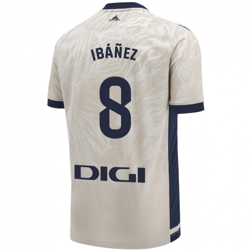 Niño Camiseta Pablo Ibáñez #8 Gris Claro 2ª Equipación 2024/25 La Camisa Argentina