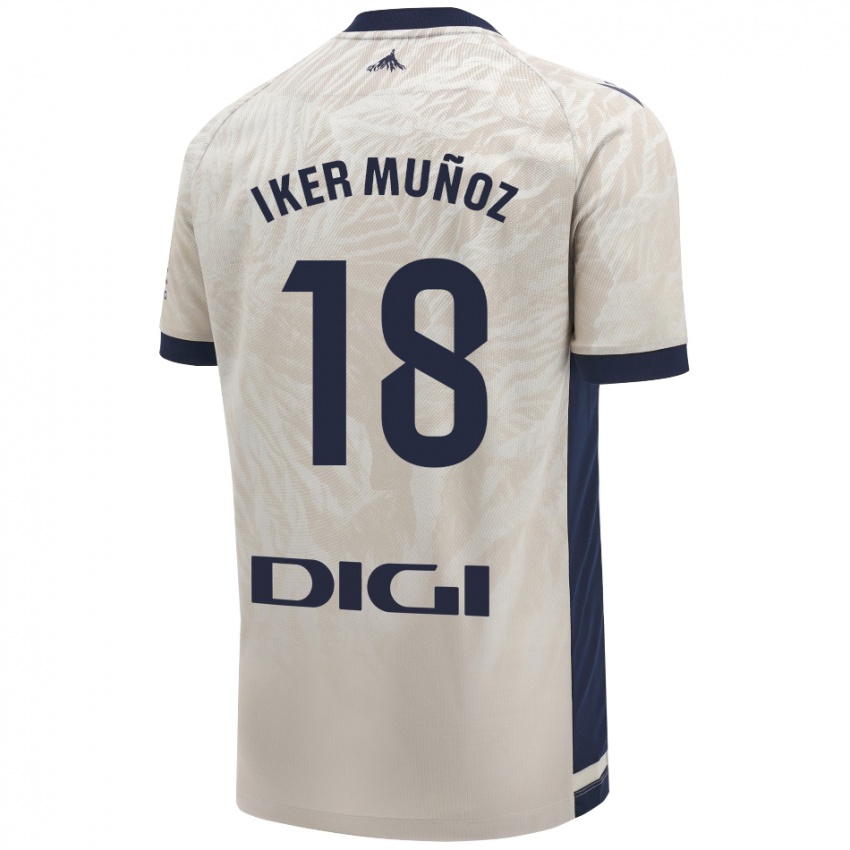 Niño Camiseta Iker Muñoz #18 Gris Claro 2ª Equipación 2024/25 La Camisa Argentina