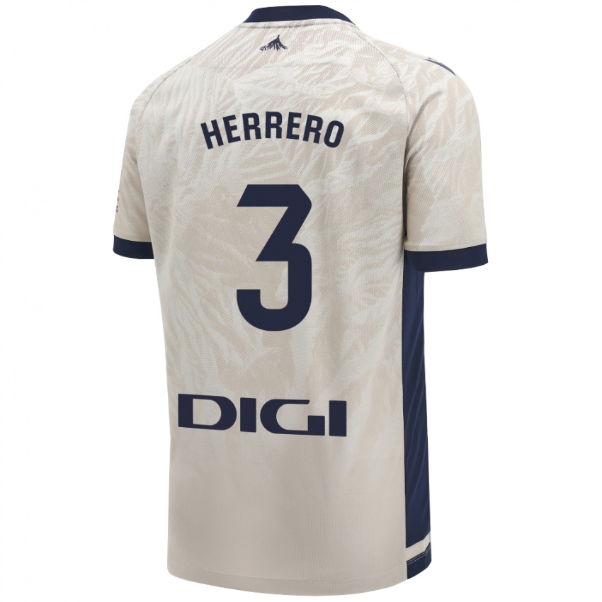 Niño Camiseta Toni Herrero #3 Gris Claro 2ª Equipación 2024/25 La Camisa Argentina