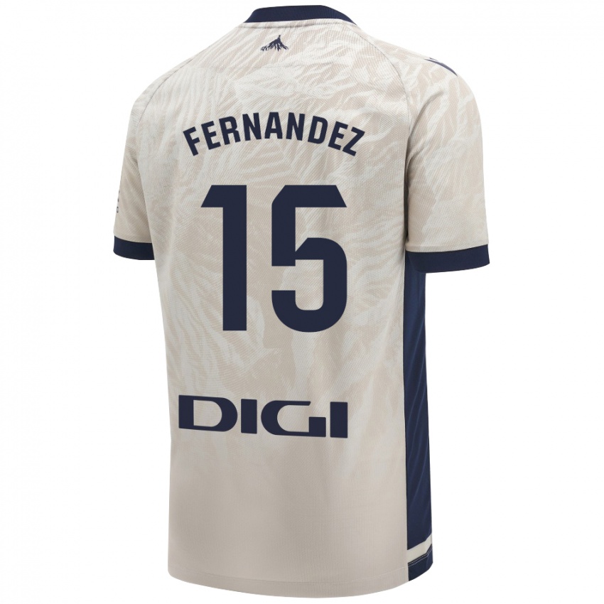 Niño Camiseta Leyre Fernández Sánchez #15 Gris Claro 2ª Equipación 2024/25 La Camisa Argentina