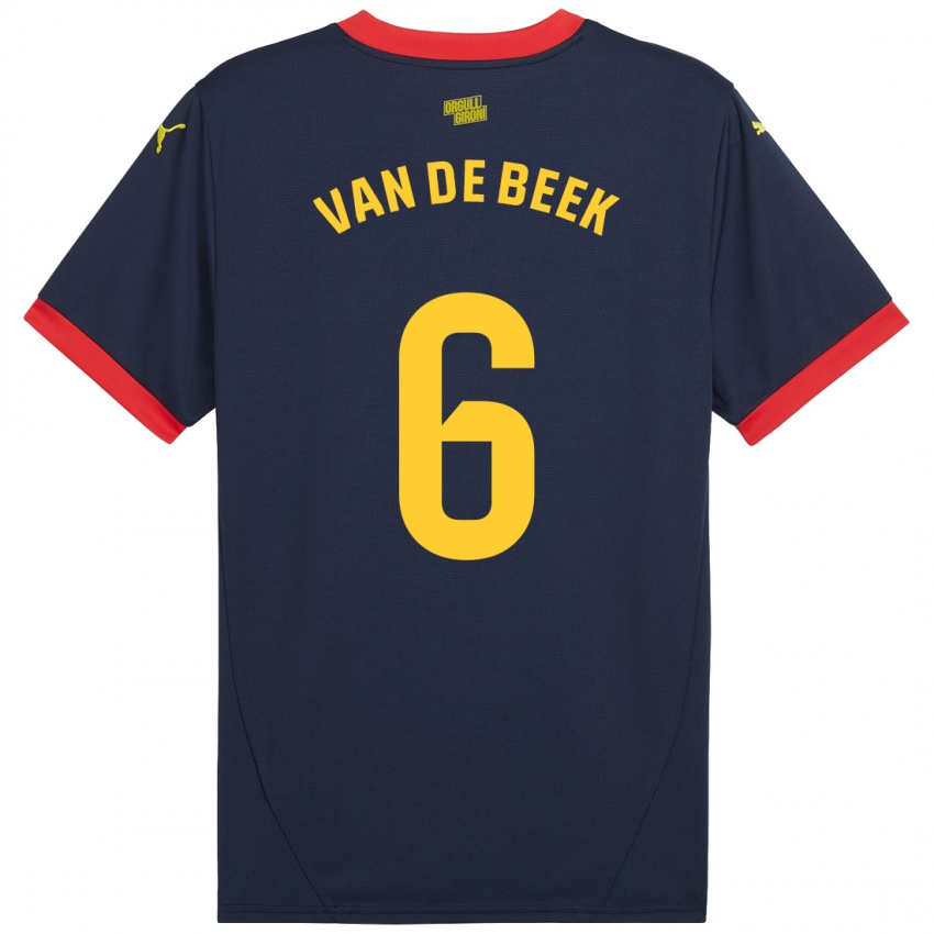 Niño Camiseta Donny Van De Beek #6 Azul Marino Rojo 2ª Equipación 2024/25 La Camisa Argentina